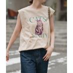 tシャツ アニマルロゴスリーブレスT レディース