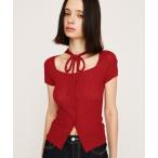 ニット セーター TIE DESIGN HG TOPS タイデザイン ハイゲージ トップス 夏服 サマーニット 半袖 シアートップス レディース