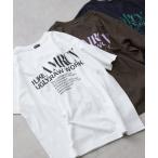 tシャツ Americana/アメリカーナ 別注 丸胴 ラフィー天竺 ロゴプリントTEE / リラックスフィット バックプリント半袖Tシャツ レディー