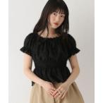 ブラウス シャツ ジャガードリボンブラウス　575725 レディース