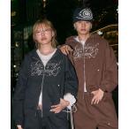 パーカー 「SEQUENZ(シークエンズ)」SQNZ LOGO GLITTER ZIP P/K / ジップパーカー グリッター ラメプリント ダブルジ