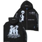 パーカー 「新世紀エヴァンゲリオン×SEQUENZ」EVA CHARCTER ZIP PK / オーバーサイズ ビッグシルエット ジップパーカー 刺繍