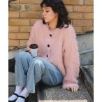 ショッピングアクリル カーディガン ふわふわ毛ガキニットカーディガン レディース