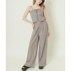  выставить [ гонки выше Cami × широкий брюки ] женский 2 позиций комплект верх и низ в комплекте весна лето осень женский 