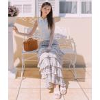 スカート 「AKB48 千葉恵里さん・山崎空さん着用」ジャストウエストティアードマキシスカート