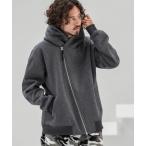 パーカー mpa3854-Brushed Lining Sweat Diagonal Zipper Design Parka パーカー メンズ