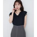 tシャツ 前後2WAYスカラップノースリカットソーブラウス レディース