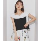 ブラウス シャツ ボートネックリボンブラ