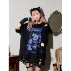 tシャツ 病みねこチェーンダメージユニセックスTシャツ レディース メンズ
