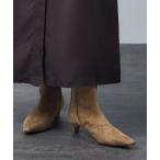 ショッピングヒール ブーツ 「W S（ドゥーブル）」ポインテッドトゥ レザーヒールショートブーツ レディース