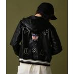 スタジャン SIGNATURE HOODED LEATHER / シグネチャーフードレザージャケット レディース