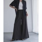 パンツ nAvy ジョーゼットワイドパンツ レディース