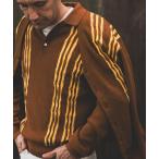 カーディガン 14ゲージ ボーンストライプ カーディガン メンズ