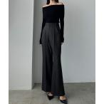  слаксы брюки задний разрез flare pants ( тонкий ) женский 