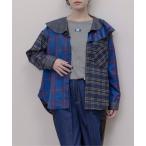 ショッピングフリル ブラウス シャツ フルカラーチェックジップシャツ レディース