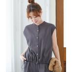 ショッピングリネン ブラウス シャツ リネンライク裾ドロストブラウス レディース