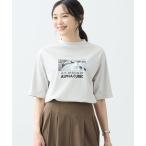 tシャツ 2025夏「接触冷感・UVカット」ALCOLLAGEモックネックフォトTシャツ レディース