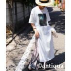 ワンピース かすれフォトデザインスリットワンピース