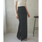 スカート tuck gather side slit skirt /タックギャザーサイドスリットロングスカート