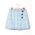 「BURBERRY」 チェック柄プリーツスカート 38 ブルー レディース