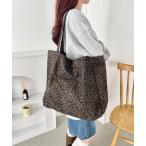 トートバッグ レオパードスクエアトートバッグ レディース