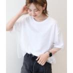 tシャツ ラインストーンチュールレイヤードTシャツ レディース