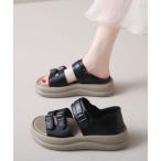 サンダル ベルトデザイン厚底サンダル レディース