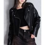 レザージャケット ライダース フェイクレザーライダースジャケット レディース