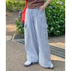 カーゴパンツ ストライプカーゴパンツ レディース