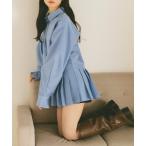 ショッピングチュニック ワンピース プリーツチュニックミニワンピース