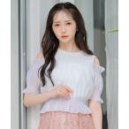 tシャツ レイヤード風オフショルカットトップス レディース