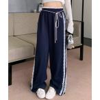  тренировочный брюки джерси [ осень-зима новый продукт ] боковой гонки талия шнур имеется тренировочный брюки женский 