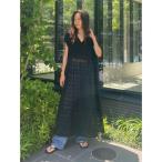 ワンピース メッシュレースノースリワンピース