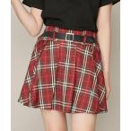 スカート 「ウエスト調整可」ベルトドッキングチェックスカパン キッズ 子供服 女の子