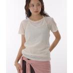 tシャツ 「set item」sheer velour t-shirt & halter neck camisole / シアーベロアTシャツ&ホルタ