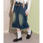 ショッピングハーフパンツ レディース ジーンズ デニム デニムパンツ DISPARK/ウォッシュドレースデニムハーフパンツ レディース