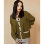 「UGG」 ニットカーディガン L カーキ レディース