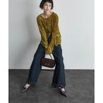 ジーンズ デニム デニムパンツ フリルヘムワイドパンツ レディース