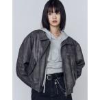 ブルゾン アウター ヴィンテージフェイクレザーブルゾン レディース