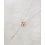 ネックレス スクエアビジューリングネックレス レディース