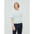 tシャツ mizuiro ind ストレッチレースクルーネックTシャツ レディース