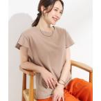 ショッピングひんやり tシャツ 「汗ジミ防止/ひんやり/UV」フリルスリーブTシャツ レディース