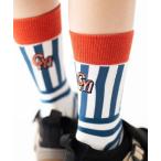 靴下 GYM刺繍ストライプボーダーソックス メンズ レディース