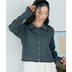 ショッピングショート ニット セーター 「WEB限定/ショート丈/ゆったり」バイカラートリムニットカーディガン レディース