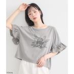 tシャツ スティッチ/フリルドッキングTEE レディース