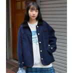 [FREAK'S STORE] пальто с отложным воротником свободный темно-синий женский 