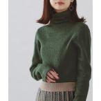 「acro」 タートルネックニット フリ- カーキ レディース