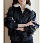 ブルゾン アウター 「ファー襟取り外し可能」2way short jacket（2ウェイショートジャケット） レディース