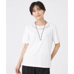 ショッピングサンヨー tシャツ 「接触冷感」「ウォッシャブル」ネックエンブロイダリーカットソー レディース