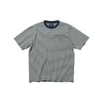 tシャツ インディゴ ストライプ ポケット Tシャツ メンズ